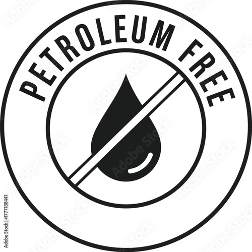 Petroleum free stamp badge circle icon label symbol vector natural organic healthy product ingredient sign vector