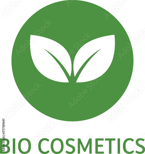 Eco green leaf bio cosmetics organic beauty natural skincare wellness logo concept vector