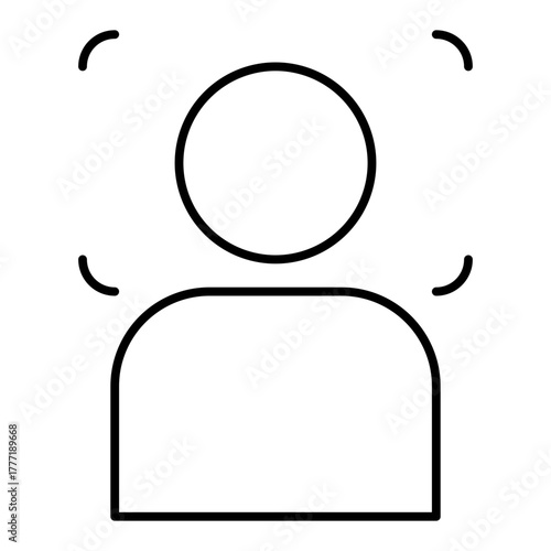 facial recognition line icon with editable stroke