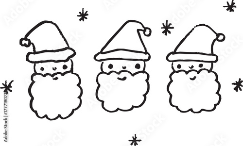 Santa Claus illustrations for easy decorating anythings. Christmas Day Happy new year.  
