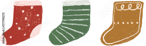 socks of Christmas season illustrations for easy decorating anythings.