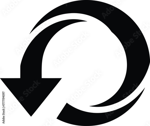 Circular arrow icon refresh reload repeat rotate cycle undo redo symbol graphic design element vector