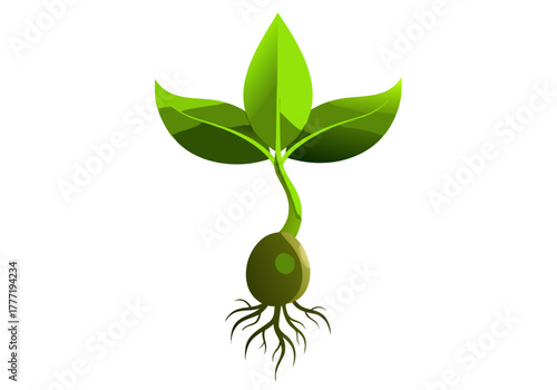 Sprouting Seed Icon A Symbol of Growth, Nature, and New Beginnings in a Minimalist Style