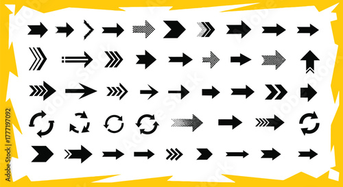 Arrow vector set black arrows direction pointer symbol design art