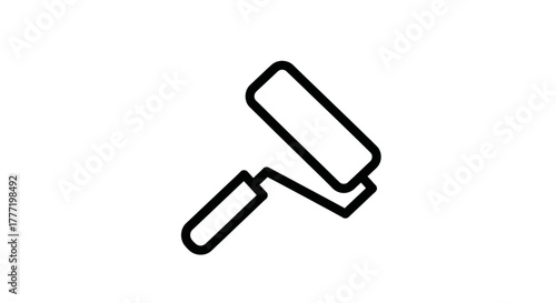 Icon of a paint roller with a handle, used for painting walls and surfaces.