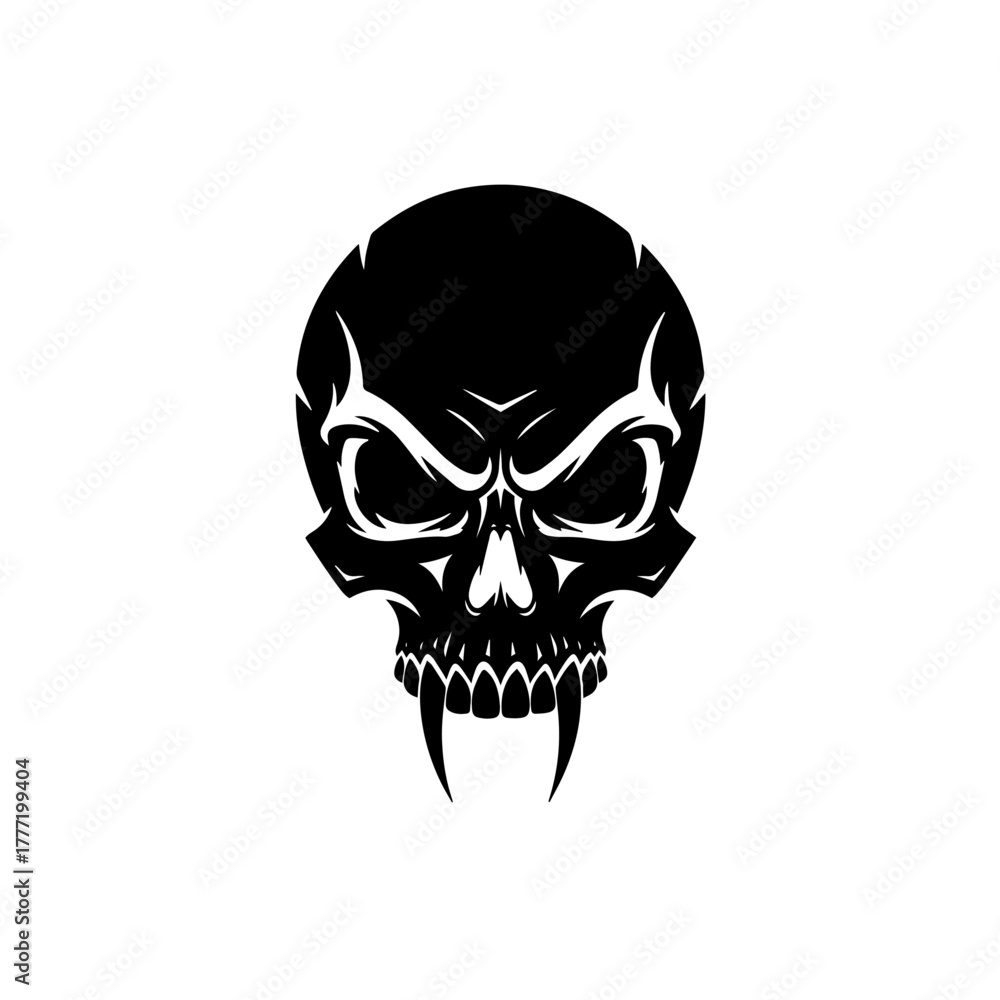 Fototapeta premium Flat illustration icon of a stylized skull