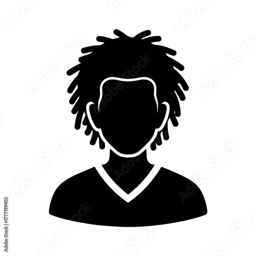 Flat illustration icon of a person's silhouette