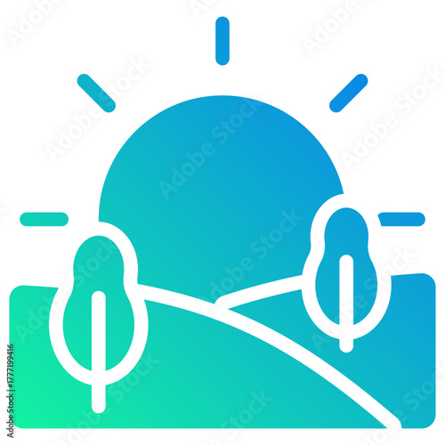 sunrise gradient fill icon
