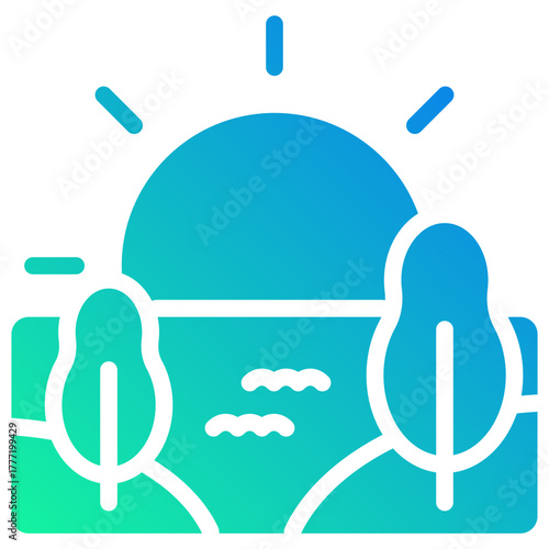 sunset gradient fill icon