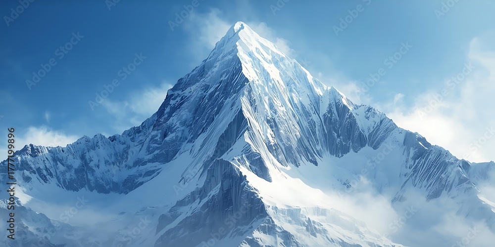 Fototapeta premium Majestic Snow-Covered Mountain Peak