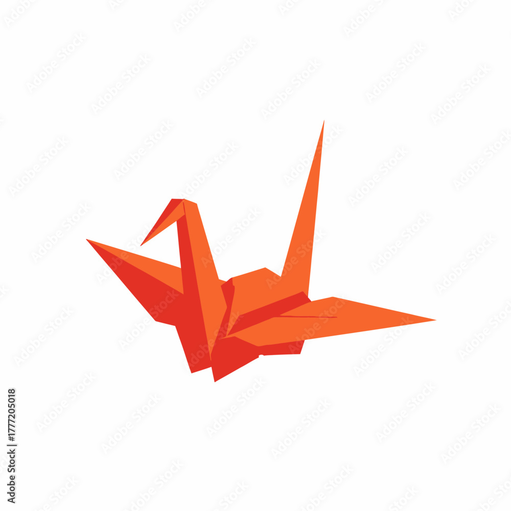 Fototapeta premium Vibrant Orange Origami Crane Art Piece.