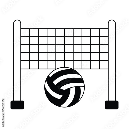 Beach or indoor volleyball match symbol – Vector Icons