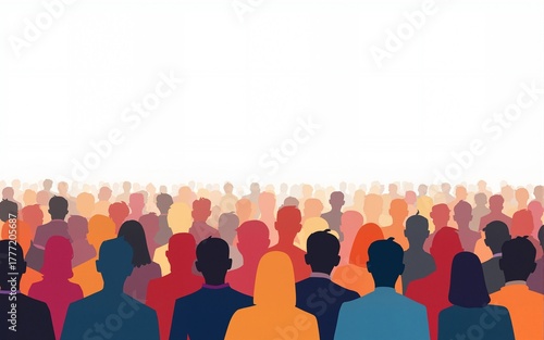 A large group of people on white background. People crowd background. Vector illustration. High quality