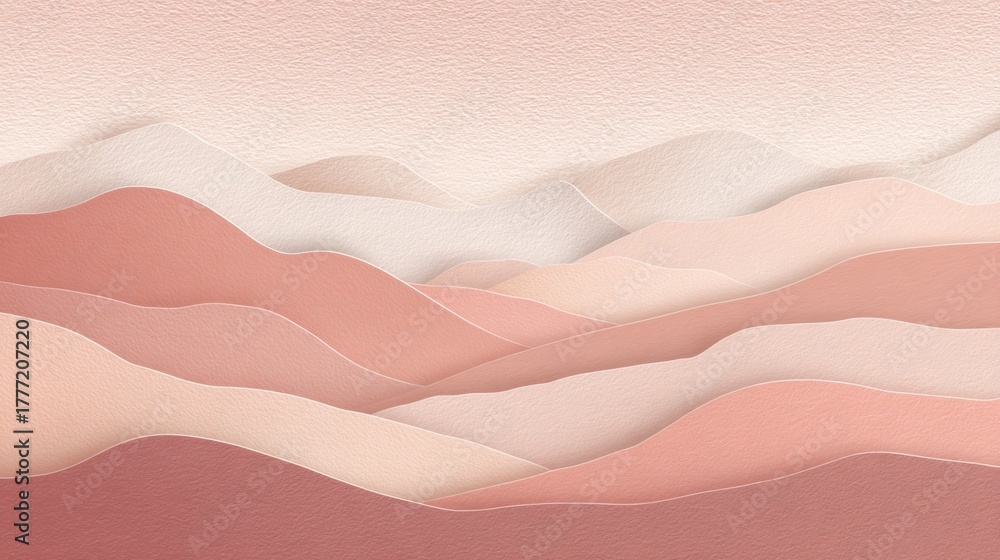 Obraz premium Gentle curves of pastel colors blend harmoniously creating a peaceful and dreamy landscape.