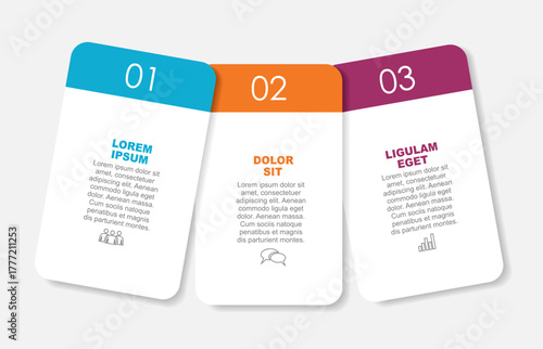 Colorful infographic with icons, and text blocks for organizing concepts, steps, or categories. Vector illustration.