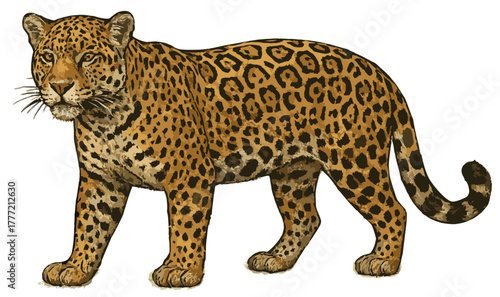 Billede på lærred Panthera onca illustration