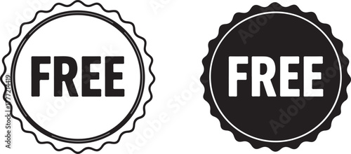 Two free badges, one black and one white