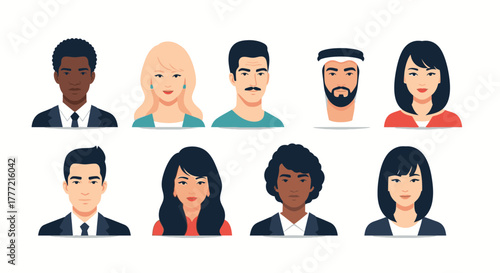 Diverse team members showcasing global unity and inclusivity, perfect for corporate websites, training materials, and promoting diversity initiatives with style