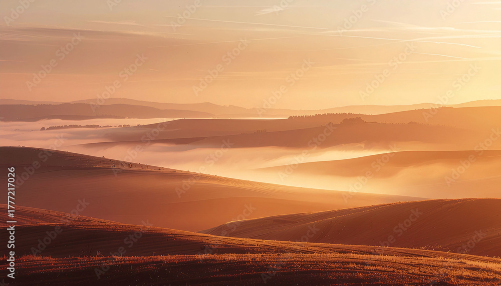 Obraz premium Warm autumn gradient background, orange-to-brown blend with smooth transitions, clean minimal tone.