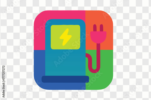 Electric Vehicle Charging Station Icon