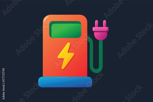 Electric Vehicle Charging Station Icon