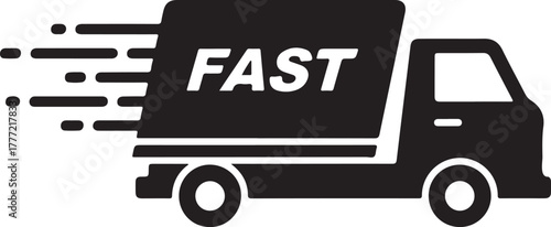 Fast delivery truck icon for express service
