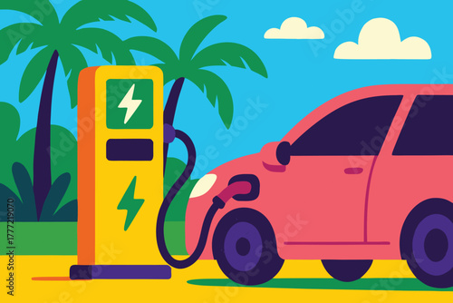 Electric Vehicle Charging Station Icon