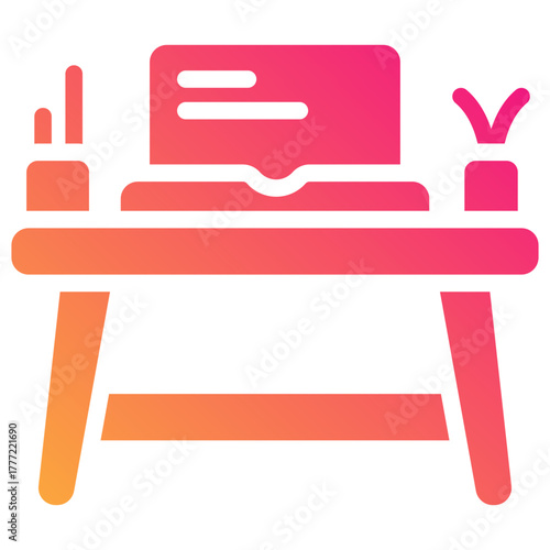 computer desk gradient fill icon