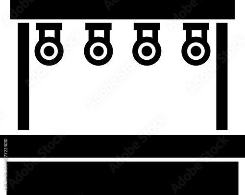 Outdoor Music Festival Stage Icon Concert, Performance, Theater, and Event Platform Symbol Entertainment, Show, and Auditorium Vector in Black Color Flat Style