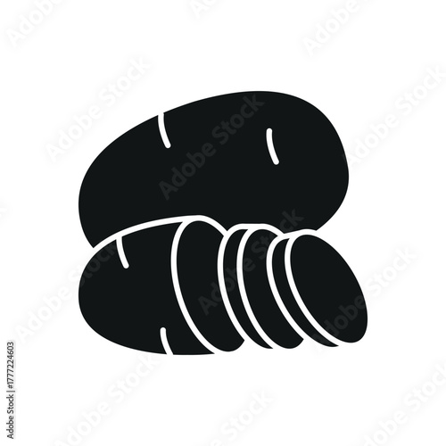 Potato icon for bold eco lifestyle and sustainability design.