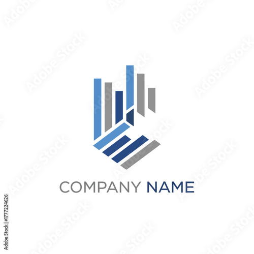 Abstract financial chart logo design for a modern company.