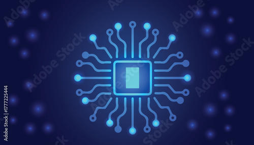 Abstract glowing  blue circuit board pattern representing digital technology and networks