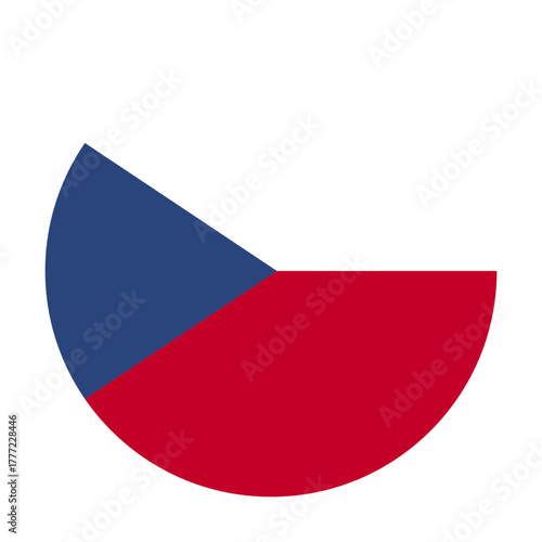 Round icon flag of Czech. On a transparent background.