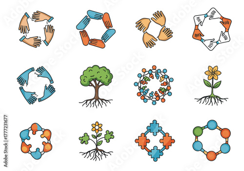 Interconnected Elements A Network of Growth, Unity, and Collaboration
