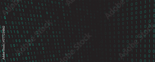 Digital Binary Code Background  0, 1 Data Flow