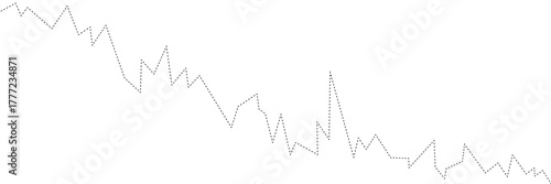 Dashed line with alternating upward and downward movements forming a variable shape element. Vector illustration EPS 10 .