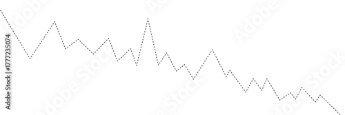 Dashed line with alternating upward and downward movements forming a variable shape element. Vector illustration EPS 10 .