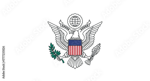 US Agency for Global Media logo featuring an eagle holding an olive branch and arrows.