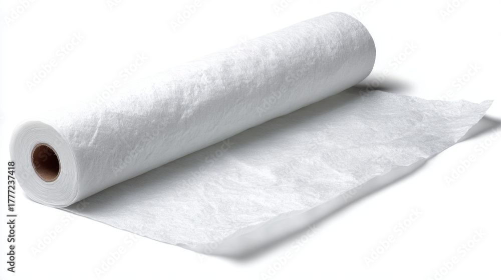 Fototapeta premium A roll of white craft paper rests on a surface inviting creativity for various projects.