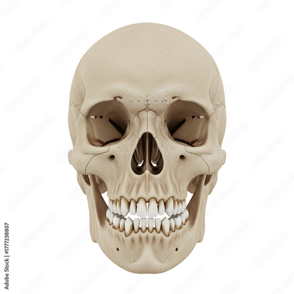 Obraz premium Human dead head skull isolated on white or transparent background