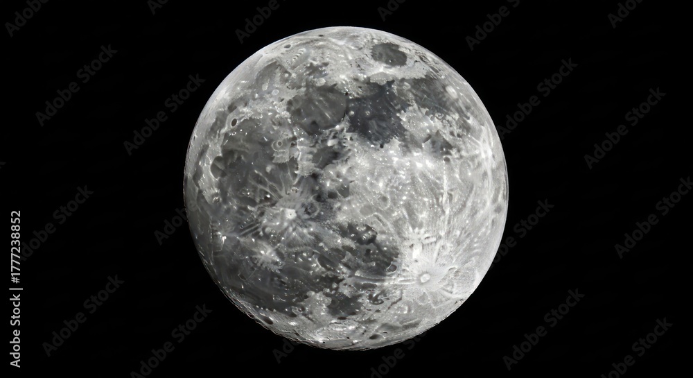 Fototapeta premium Detailed Full Moon Surface Close-Up Astronomy Celestial Body Image