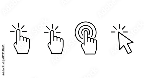 Interactive Pointer: A collection of interactive cursor icons, including pointing hands and mouse pointers, highlighting the essence of digital interaction and online engagement.