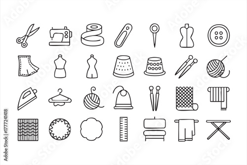 Minimalist emergency and safety line icons for medical and rescue design