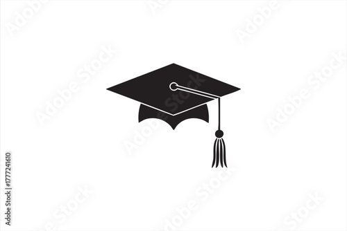 Simple vector of a graduation cap on grid background for school design