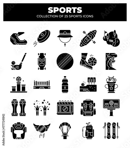 Collection of 25 Sports Icons. Ultimate Guide to Summer and Winter Sports