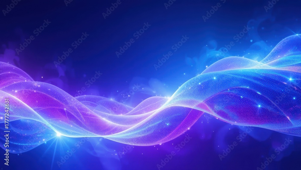 Fototapeta premium Dynamic Abstract Wave of Colorful Light and Energy Flowing Through A Vibrant Space Background