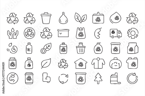 Bakery and dessert line icons collection with cakes, cookies, and bread in minimalist vector style