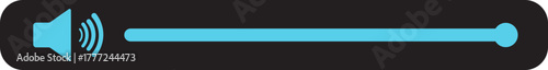 Volume Icon.Audio player for songs or podcast playlist. Adjust mixer volume level. Equalizer symbol concept for control, filter, balance, tuning, options, and preferences.