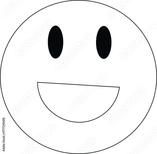 Happy smiley face or emoticon line art icon for apps and websites