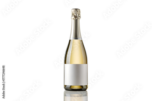 Premium Silver Champagne Bottle Mockup | Blank Label Sparkling Wine PSD Template